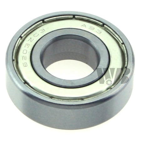 Wjb Conrad Type Single Row 2-Shield Bearing, Rb6203-Zz RB6203-ZZ